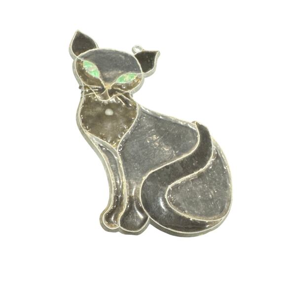 Unbranded Other - Vintage Siamese Cat Stained Glass Style Resin Suncatcher Window Wall Hanging